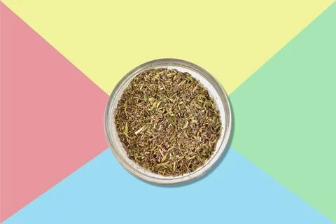 Dry, ground mint herb. Stock Photos