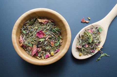 Dry herbal tea Stock Photos