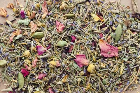 Dry herbal tea Stock Photos