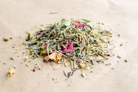 Dry herbal tea Stock Photos