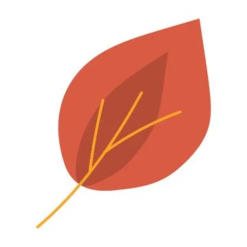 Dry Herbarium Birch Leaf Red Dry Leaf Icon Stock Illustration
