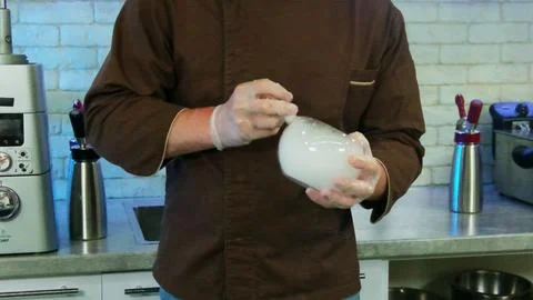Dry ice instantly changes from solid state to gaseous state Stock Photos