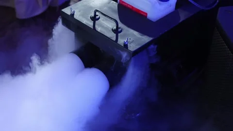 Dry ice low fog machine with in restaurants. Stock Footage 314887807