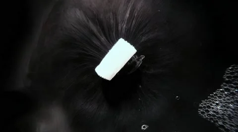 Dry Ice Turns Into an Easy White Mist Being on Dark Matter Stock Footage 60845253