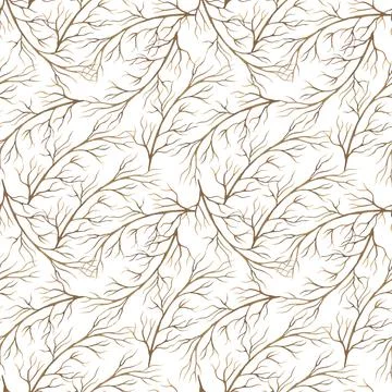 Dry intertwined branches. Branches of trees. Tree forest pattern Stock Illustration