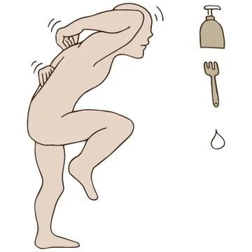 Dry itchy back 스톡 일러스트