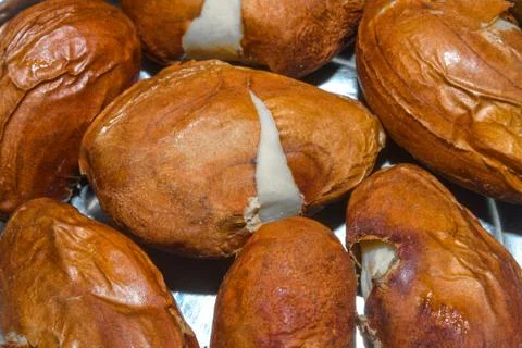 Dry Jackfruit Seeds Looking Like A Background. Stock Photos