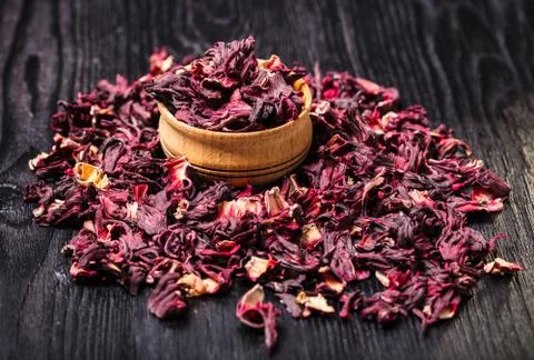 Dry karkade tea Stock Photos