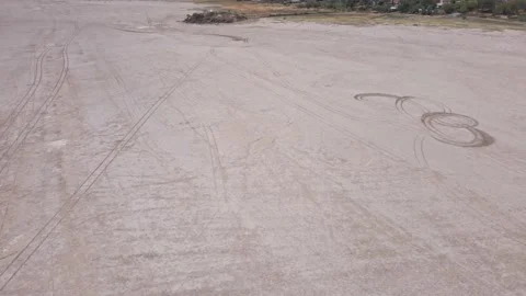 Dry lake with cracks in the ground Stock Footage 152346213