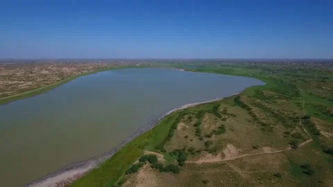 A dry lake in Inner Monglia Stock Footage 132237663