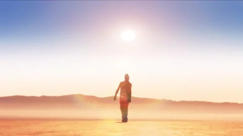 Dry Lake-walk to camera Stock Footage 1183612