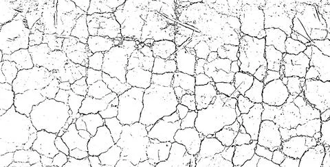 Dry land crack texture for overlay,  cracked wall texture grunge background Stock Illustration