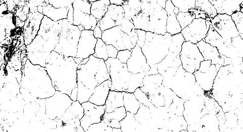 Dry land crack texture for overlay,  cracked wall texture grunge background Stock Illustration