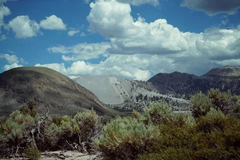  Dry landscape between mountain and desert, California          Stock Photos