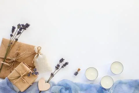 Dry lavender with envelope Stock Photos