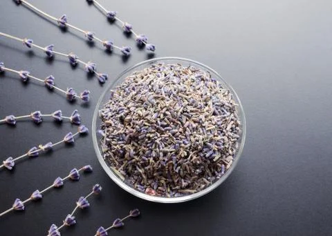 Dry lavender tea Stock Photos