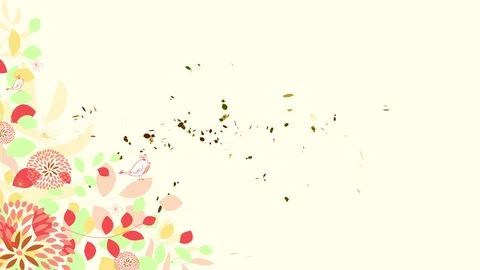 Dry leafs floating from left to right like pushed by strong storm on yellow Stock Footage 129642935