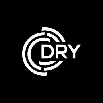 DRY letter logo design on black background. DRY creative initials letter logo Stock Illustration