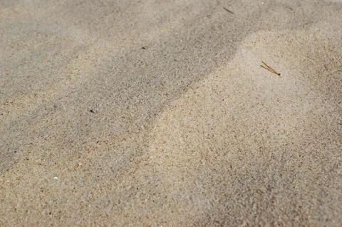 Dry light beach sand, side view close-up. Stock Photos