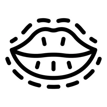 Dry lips showing dehydration causing chapped lips icon Stock Illustration