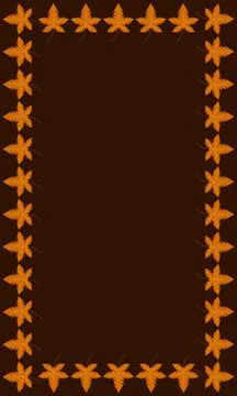 Dry maple leaves on a brown vertical background Stock Illustration
