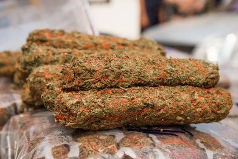 Dry marijauna background Stock Photos