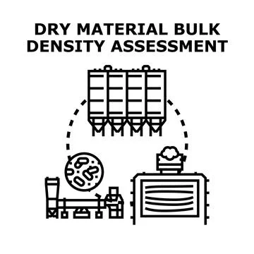 Dry material bulk density assessment process Stock Illustration