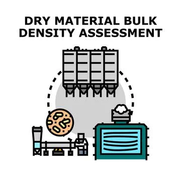 Dry material bulk density assessment process Stock Illustration