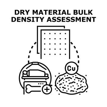 Dry material bulk density assessment concept Stock Illustration