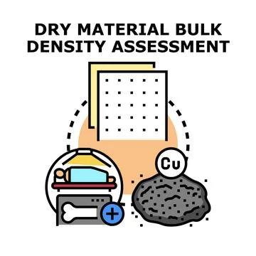 Dry material bulk density assessment concept Stock Illustration