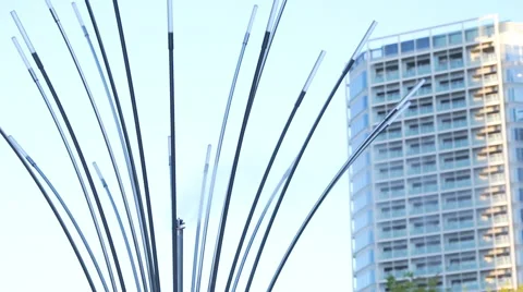 Dry mist that cools the hot summer city Stock Footage 66690092