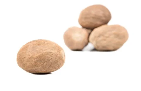 Dry nutmeg Stock Photos