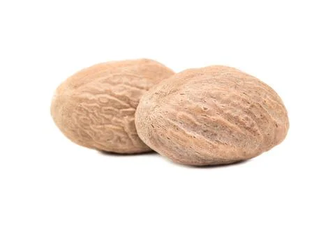 Dry nutmeg Stock Photos
