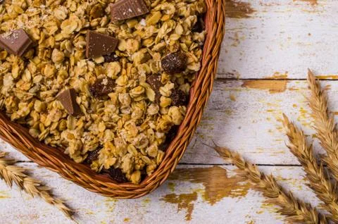 Dry oat flakes Foto stock