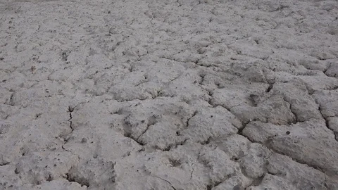 Dry parched desert landscape, aged with time, minerals Video stock 105484450