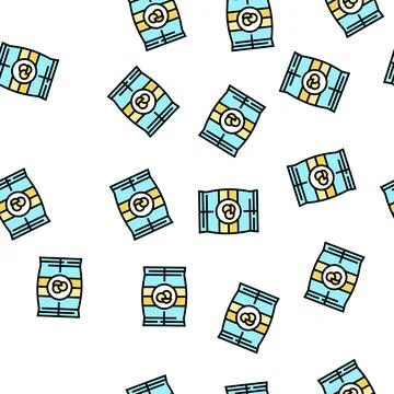 Dry peas bag vector seamless pattern 스톡 일러스트