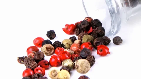 Dry pepper inside glass Stock Footage 30349068