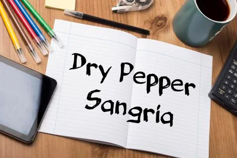 Dry Pepper Sangria - Note Pad With Text Stock Photos
