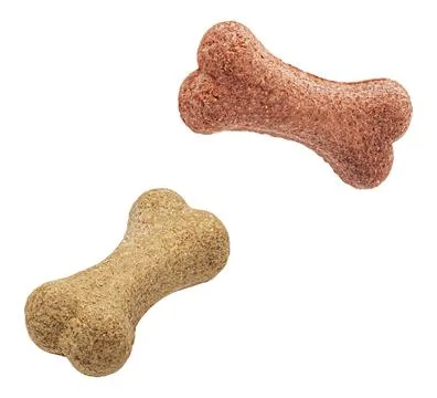 Dry pet food bone shape isolated on white background Stock-Fotos