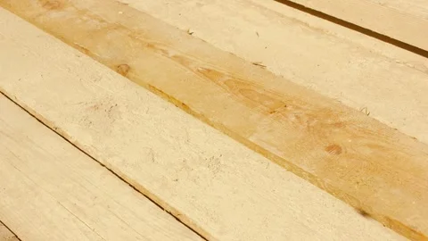 Dry pine boards lumber. Logs processed into sawn boards,animation Stock Footage 341590451