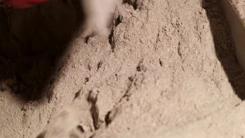 Dry Plaster. Screening. Loading Machine for Automatic Plastering of Walls. Work Stock Footage 168357068