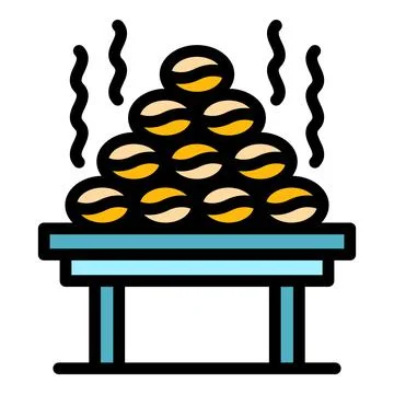 Dry process coffee icon color outline vector Stock Illustration