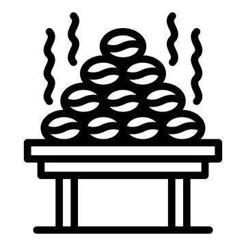 Dry process coffee icon, outline style Stock Illustration