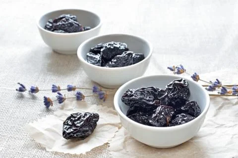 Dry prunes snack Stock Photos