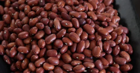 Dry Raw Red Kidney Bean Rotating 2 Stock Footage 146895489