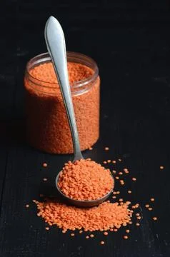 Dry  Red Lentils Stock Photos
