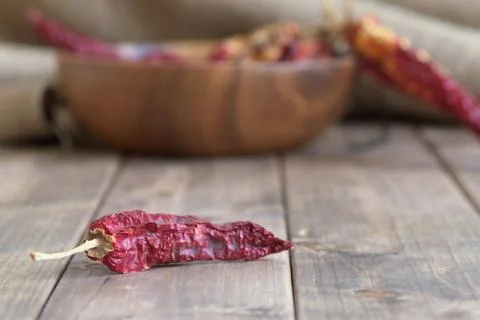 Dry red peppers Stock Photos