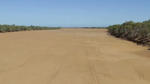 Dry river bed during dry period in Australia Stock Footage 70964835