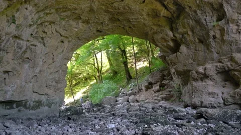 Dry river bed in karst valley Rakov Skocjan, Slovenia Stock Footage 227894277