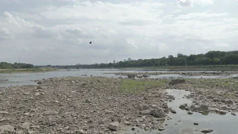 Dry river over Warsaw Stock Footage 203901475